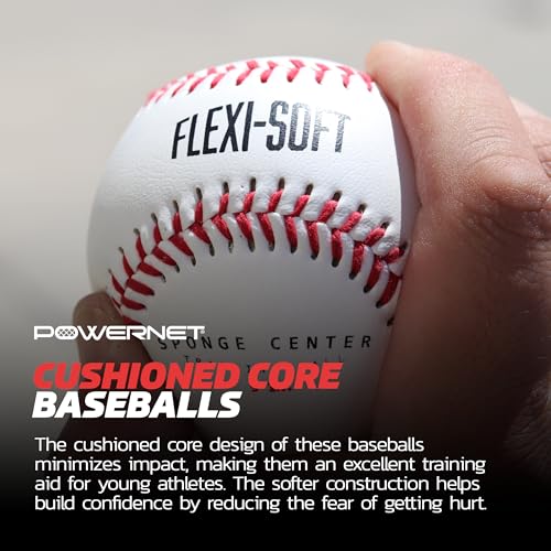 PowerNet Baseball Bundle, Padded Bucket with 24 Practice Baseballs or Flexi-Soft Training Balls, Portable Pitching & Batting Practice Equipment