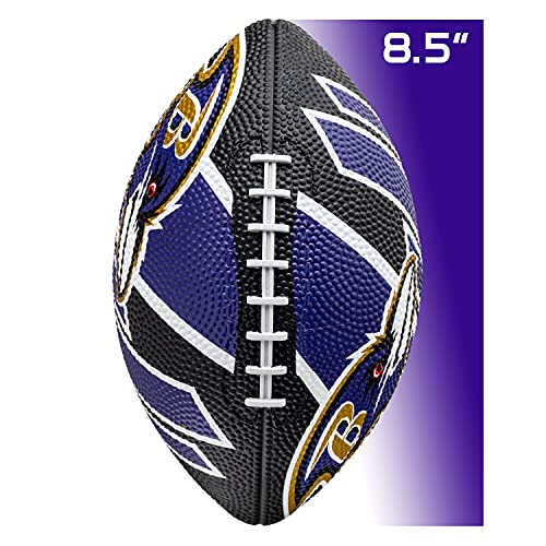 Franklin Sports NFL Team Footballs - Rubber Youth Mini Balls for All Teams - Kids 8.5" Football + Air Pump Sets - Official NFL Licensed - style: Baltimore Ravens