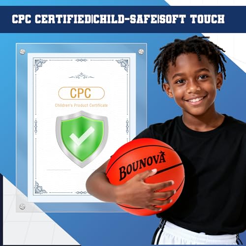 BOUNOVA Silent Basketball | Real Feel Powerful Bounce | Elegant Gift Box Packaging | Pro-Grade PU Foam Indoor Basketballs for Quiet Dribbling & Training - size: Size 3