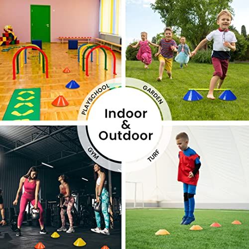 GSi Hurdle Training Cones | Multi Pack Sets | Dual Purpose Agility Cones with Holes | Ideal for Soccer, Kids, Dog, and Sports Training - style: Jumbo - 12 Pack