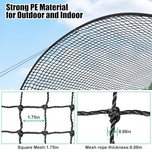 Portable Baseball Batting Cage Net with Sturdy Steel Frame, 20FT/ 30X12X8FT Batting Cages for Backyard Baseball Training Equipment with Carry Bag - size: 30FT