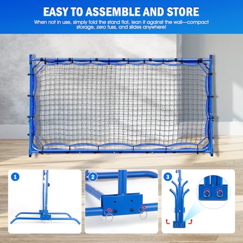 Pickleball Practice Rebounder Net Adjustable Angle for Dinks Volleys Solo Team Training Equipment, Mini Pickle Ball Net Portable Trainer for Outdoor Driveway Backyard Indoor Garage, Easy Setup - size: 6FT Pickleball Net