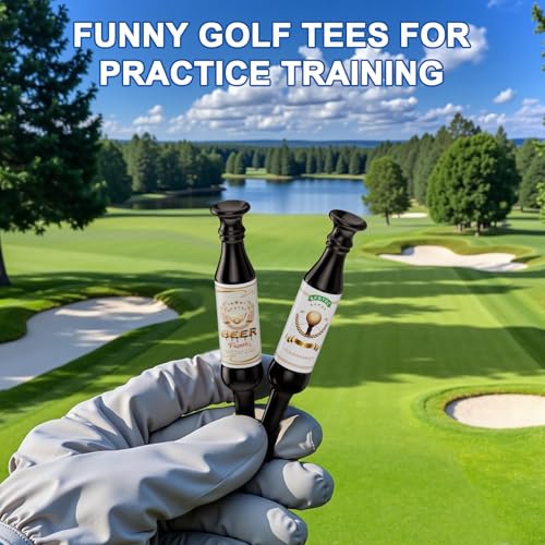 Funny Golf Tees | Golf Accessories for Men | Bachelor Party Novelty Golf Gifts for Men & Unique Golf Gifts for Golfers | Premium Golf Stuff & Golf Bag Accessories | Recyclable Beer Bottle Golf Tees