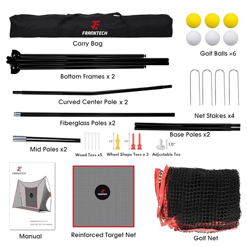 Golf Practice Net - Heavy Duty Driving Range Net with High Impact Chipping Target, Include Carry Bag and Golf Balls for Indoor Outdoor - style: 10' x 7' Net