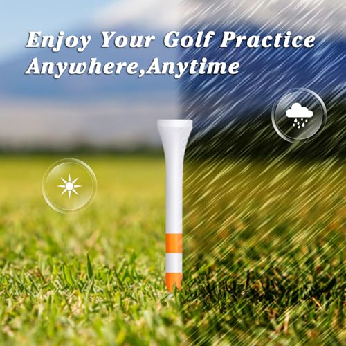 Professional 3-1/4” Golf Tees Reduces Friction & Side Spin - Choose 72 Pack,150 Pack or 200 Pack - color: 4 Pack|72 Golf Tees 3-1/4"