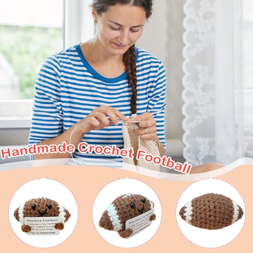 Funny Crochet Mini Football Gift for Football Lovers,Birthday Gifts for Men Women Footballs Players Emotional Support Crochet - color: Football