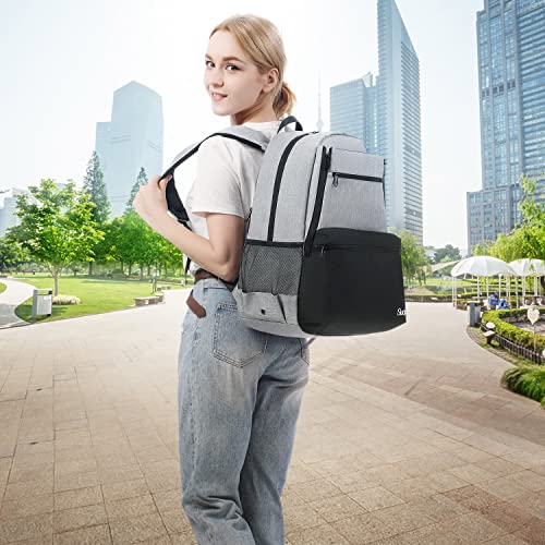 Tennis Bag Professional Tennis Backpack for Men and Women Racket Bags Holds 2 Rackets with Ventilated Shoe Compartment - color: Black & Gray