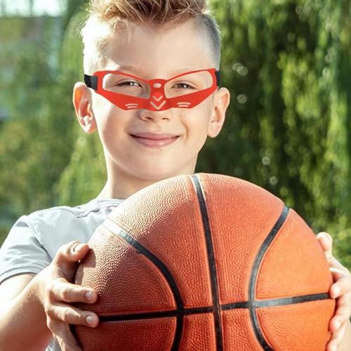 LESSO Basketball Dribbling Goggles Protective Sports Training Glasses for Adults Basketball Players - color: Red