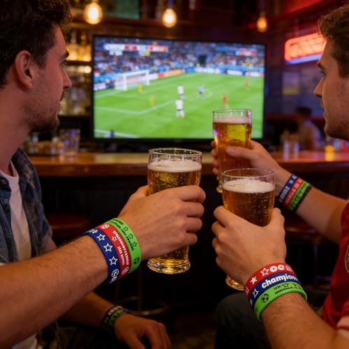 Football-Themed Wristbands Wholesale - 30-Pcs Silicone Wristband Set, Ideal for Sporting Events, Sports Parties, Team Activities, Birthday Party Giveaways, and Gifts
