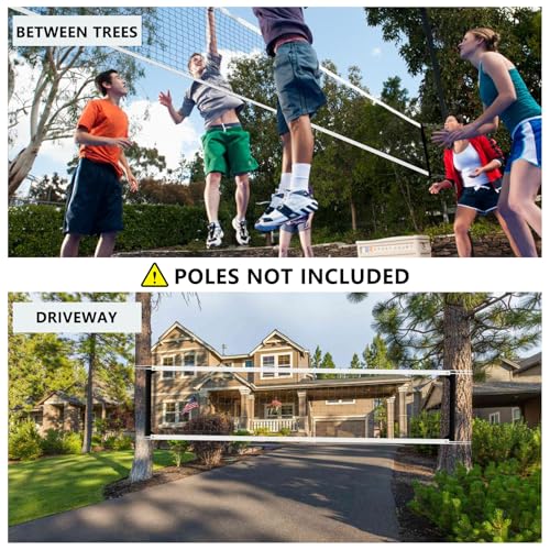 Volleyball Net Replacement Heavy Duty Outdoor Volleyball Nets with Steel Cable, 32x3FT Professional Volleyball Net for Backyard Volley Ball Net for Court Beach Pool Park(Net Only)