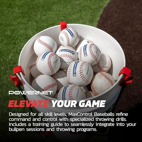 PowerNet MaxControl Baseballs, 6 Various Size & Weighted Balls, Pitch Trainer to Improve Command, Training Equipment for Pitching & Throwing, Portable Baseball Practice Balls