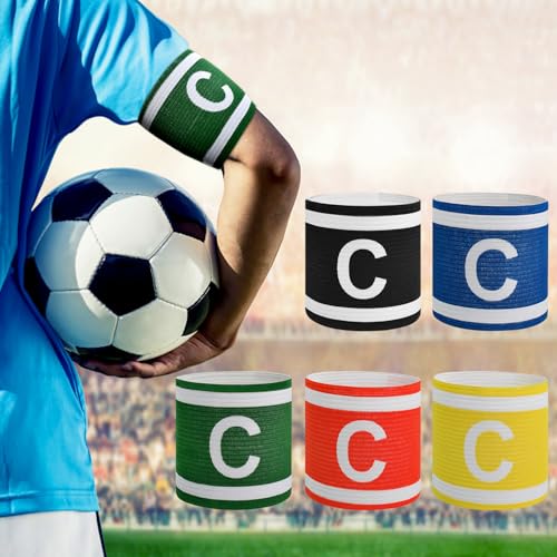 Unisex Captain Armband for Soccer Training, Adults & Youths Classic Captain ‘C' Arm Band Adjustable Elastic Captain Armbands Team Sports Accessories - color: Green