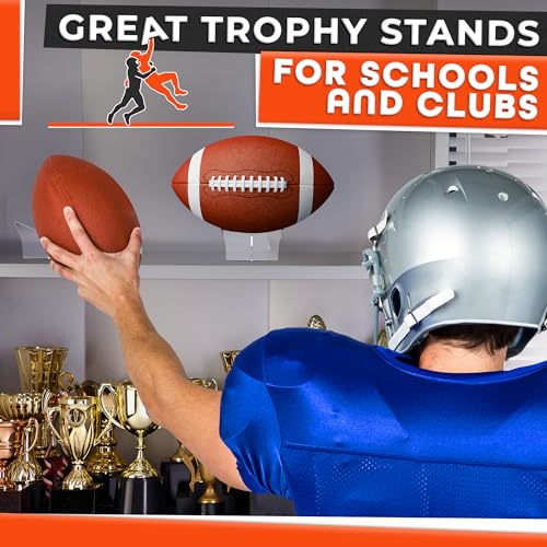 Basketball Stand Display – Showcase Balls in a Clean, Premium Look with Clear Acrylic Holder, Smooth Edges, Quick Snap Assembly & Stable Support – Football Stand Display for Soccer, Volleyball, Rugby