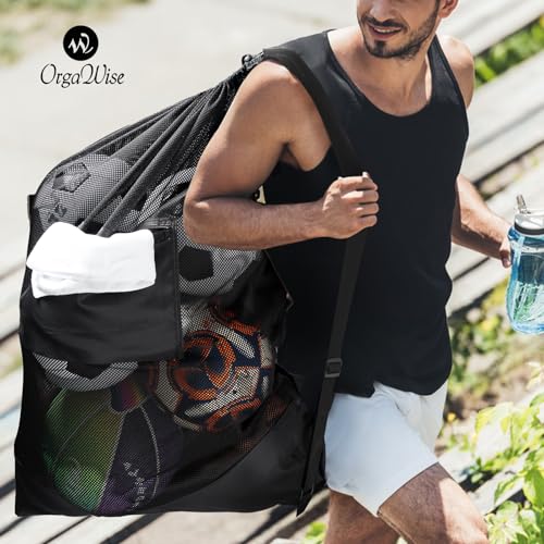 OrgaWise Thickened Extra Large Soccer Ball Bag Tested to Hold over 75 lbs