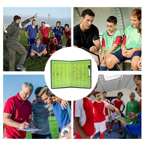 Football Tactic Board, Soccer Coaching Marker Board with Magnets, 2pcs Whiteboard Marker, Eraser