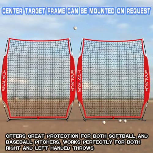 Portable Batting & Pitching Screen for Baseball/Softball - Works for Both Right & Left-Handed Players and Protects Pitchers & Coaches
