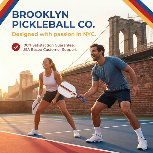 – Carbon Fiber Pickleball Paddles – USAPA Approved, Honeycomb Core, Cushioned Grip, Lightweight Design – Single Paddles & Paddle Sets - color: White Retro Stripe - Single Paddle