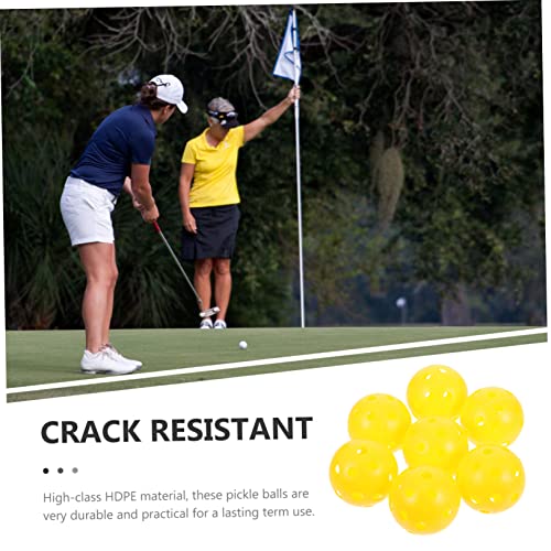 50pcs Pickleball Outdoor Accessory Reusable Balls for Hitting Practicing Easy to Carry Use - color: Yellow