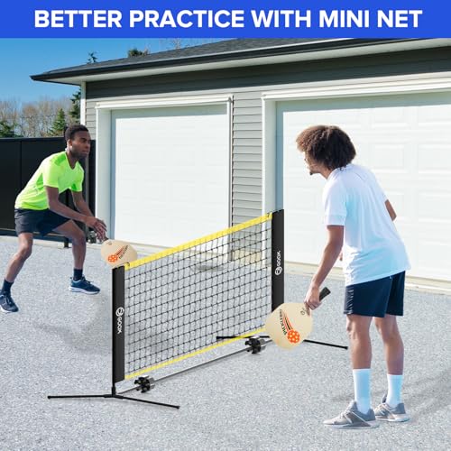 GOOX 6FT Small Mini Pickleball Net Set - Quick Setup Indoor/Outdoor Portable Practice Net