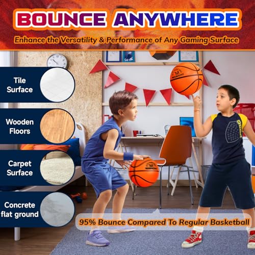 Silent Basketball Size 5 and Size 3, New Upgraded Grooved Airless Indoor Basketball, Non-derforming Package, Real Feel & Bounce Like Official Ball, Quiet Dribbling Indoor Training - size: Size3