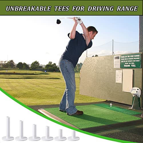 MAZEL Premium Rubber Golf Tees for Mats - High Performance Rubber Tees Holder Set for Driving Range & Indoor Outdoor Practice Mat - style: 6 Pack 2 3/4" Tee+1 Ball