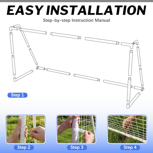 8x6, 12x6, 16x7 FT Soccer Goal for Backyard, Metal Soccer Goals with PE Soccer Net, Target Net & Training Cones, Rust-Proof Reinforced Frame, Outdoor Soccer Net for Kids, Youth Training or Team Game - size: 16x7 ft