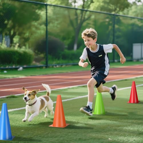 12 Inch Durable Cones,12pcs Versatile Plastic Traffic Cones and Soccer Cones for Sports Training,Agility Drills,Parking Safety,Basketball Training,Football Training. - color: colors