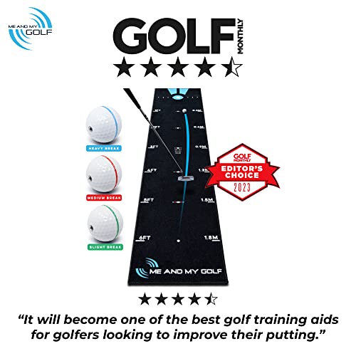 ME AND MY GOLF Breaking Ball Putting Mat - Simulate Breaking Putts at Home - size: 7.5ft