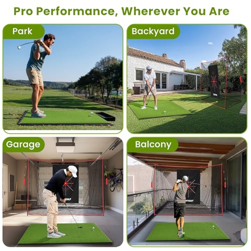 Golf Mat, 5x4ft/6x4ft Large Golf Hitting Mats for Practice Outdoor Indoor, 26mm Thick, High-Elasticity Artificial Turf Mat for Garage Simulator Chipping Driving Swinging Training, Gifts for Him Men - size: 5x4ft 26mm Large Sized