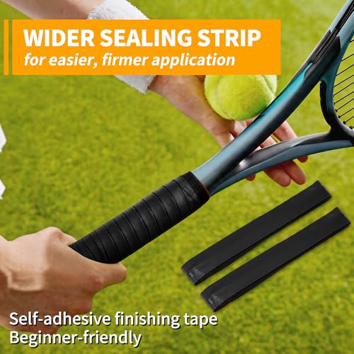 2 Pcs Tennis Racket Grip Tape, Dry Tennis Overgrip Tape, Anti-Slip Absorbent Grip, Racket Overgrip Tape - color: Black, size: Textured-43.3"x1"x0.03"