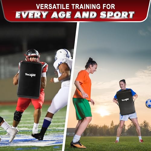 Yes4All Blocking Pad, Solid Rivets & Durable Leather Shield Pads, American Football. Basketball Training Equipment, Football Blocking Pads - Ideal for Martial Arts, Contact Drills, Sparring, Karate - color: Blocking Pad - 1PCS