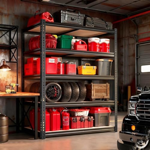 Garage Racks for Storage,5-Tier Adjustable Garage Shelving Storage Shelves,2400LBS Capacity Heavy Duty Shelving for Carport Warehouse Basement,72" H x40 W x20 D - size: 20x40x72