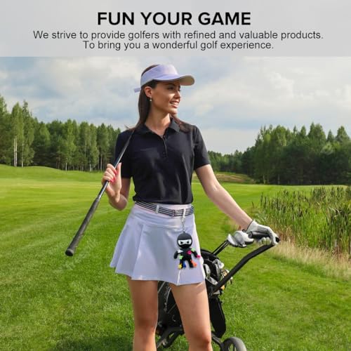 Golf Tee Holder, Ninja Portable Funny Golf Tees Holder Keychain Golf Gift Golf Accessories for Men & Women - color: Black