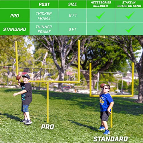 GoSports Football Field Goal Post - 6 or 8 ft Backyard Football Game - style: 6 ft Standard