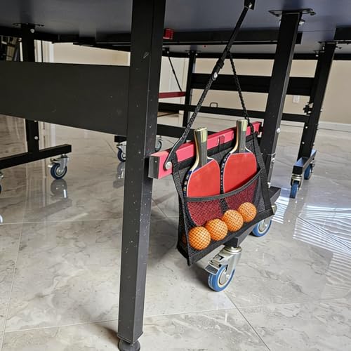 Premium Ping Pong Paddle Holder and Ball Holder Bag with Mesh, Hanging Pickleball Paddle Rack Organizer, Quick-Mount Ping Pong Ball Holder with Straps