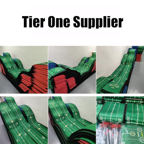 Putting Game, Indoor Green Putting Game Set, Detachable Golf Putting Mat - Includes 1 Putter, 6 Golf Balls, 3 Golf Cups, 1 Bag for Home Office Backyard with Family/Friends