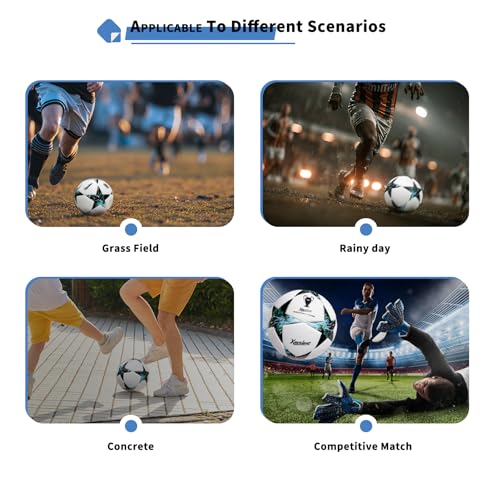 Professional Soccer Ball Size 5, Thermal Bonded Waterproof PU Match-Quality Training Ball with Pump - color: black and whtie, size: size 5