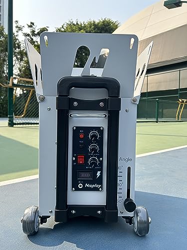 Portable Tennis Ball Machine (26lbs) - Dual Motor for TopSpin and Backspin, 80+ Balls, Max 68MPH, 4+ Hours Play with External Lithium Battery - style: N2 Ball Machine Only (Space Gray)