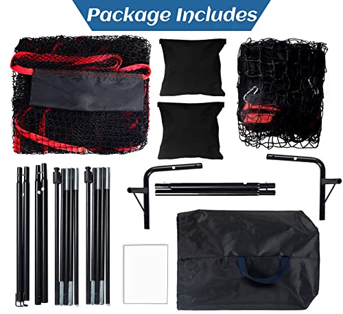 3x6FT Football Net with Throwing Target Strike Zone for Kicking Punting and QB Accuracy Training Portable Football Practice Equipment with Steel Base and Carry Bag - size: 3X6FT with Throwing Target