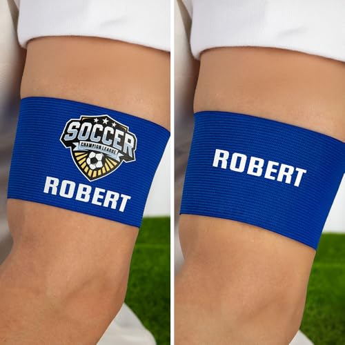 BYFDIY Custom Captain Arm Bands for Soccer Adjustable Personalized Name Team Logo Badge Football Arm Bands Soccer Sports Team Accessories Birthday Gifts for Team Leaders Teammates Youth Adult