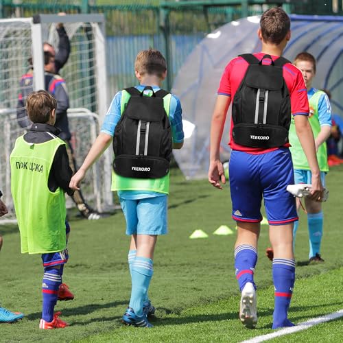 Soccer Backpack Multifunctional Sport Gym Bags with Dry-wet Separate & Shoe Compartment for Basketball Volleyball
