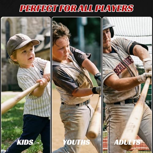 JASCOPRO Baseball Batting Swing Trainer, Portable Hitting Trainer with Auto-Reset & Adjustable Ball Height, Solo Baseball Swing Practice Equipment for Youth,Adults, Easy Setup No Tools Needed