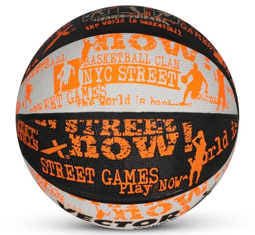 Vector X Power Basketball | for Men & Boys | Material: Rubber | Water Resistant Ball | Moisten Needle Before Insterting