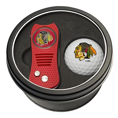 Team Golf NHL Gift Set Switchblade Divot Tool with Double-Sided Magnetic Ball Marker & Golf Ball, Patented Single Prong Design, Less Damage to Greens, Switchblade Mechanism
