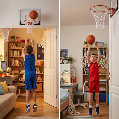 4 Pcs Small Replacement Net for Mini Basketball Hoop Mini Basketball Net Replacement Heavy-Duty Little Small Basketball-Nets 8"-10.25" Hoop for Doors and Walls(White)