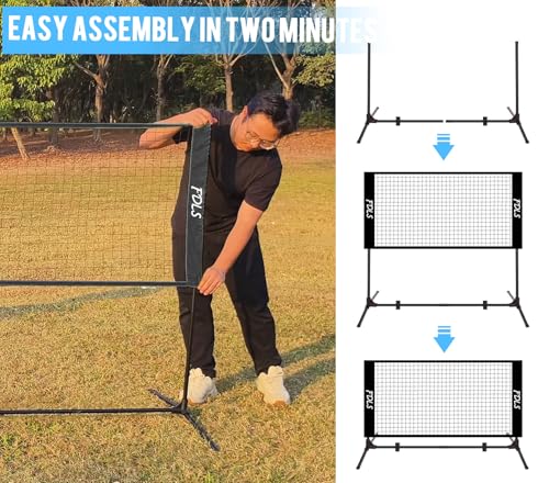 FDLS 5FT/10FT Portable Small Pickleball Net for Driveway Backyard,with Carry Bag for Indoor Outdoor, for All Levels, Easy Set up - style: 5FT Black(2 Paddles)