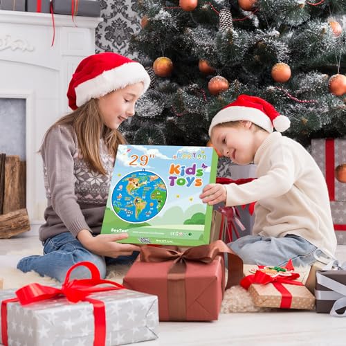 BooTaa 29" Large Dart Board for Kids, Kids Dart Board with Sticky Balls, Boys Toys, Indoor/Sport Outdoor Fun Party Play Game Toys, Birthday Gifts for 3 4 5 6 7 8 9 10 11 12 Year Old Boys Girls - style: Earth America
