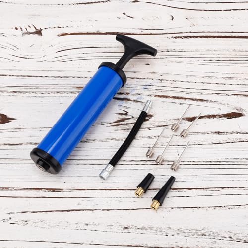 9pcs Ball Pump Kits, Blue Air Pump for Balls with Windpipe Inflation Needle Air Nozzle Basketball Soccer Ball Football Air Pump for Inflatables