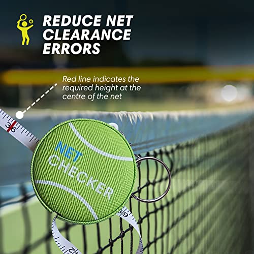 Scoring Right Net Checker Tennis Net Height Measuring Tape and Keyring - color: Green