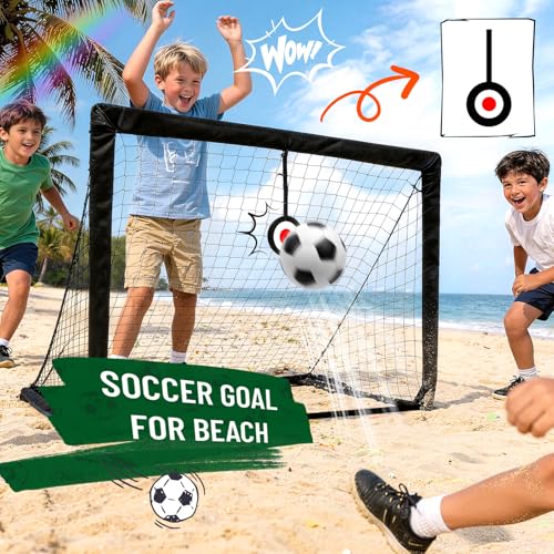 Kids Soccer Goal Set for Backyard – 4x3FT Portable Soccer Nets (Set of 2) with Ball, Scoreboard, Agility Ladder, Cones & Target Nets – Indoor Outdoor Soccer Training Equipment for Kids, Boys & Girls